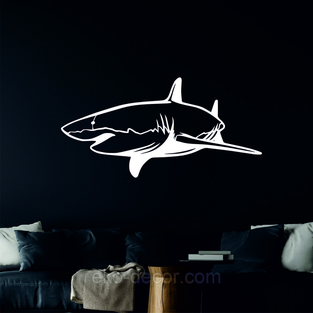 Декоративное настенное Панно «Акула» Декор на стену 90*44 см, Белый Киев - изображение 3