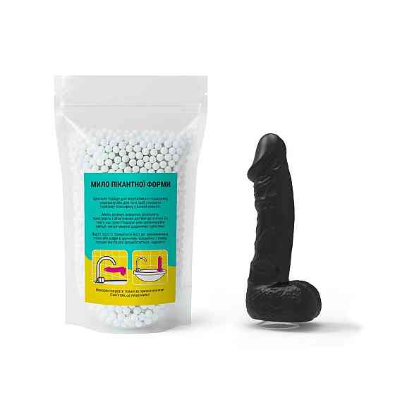 Крафтове мило-член із присоскою Чистий Кайф LARGE Black, натуральне Sex Aura Київ