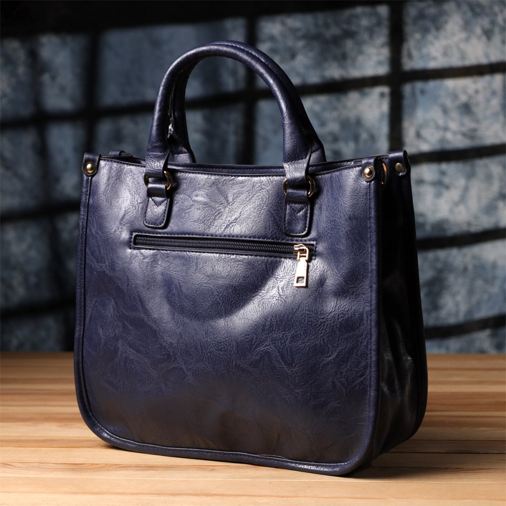 Ділова жіноча сумка з екошкіри Vintage sale_15132 Синій Київ - фото 9