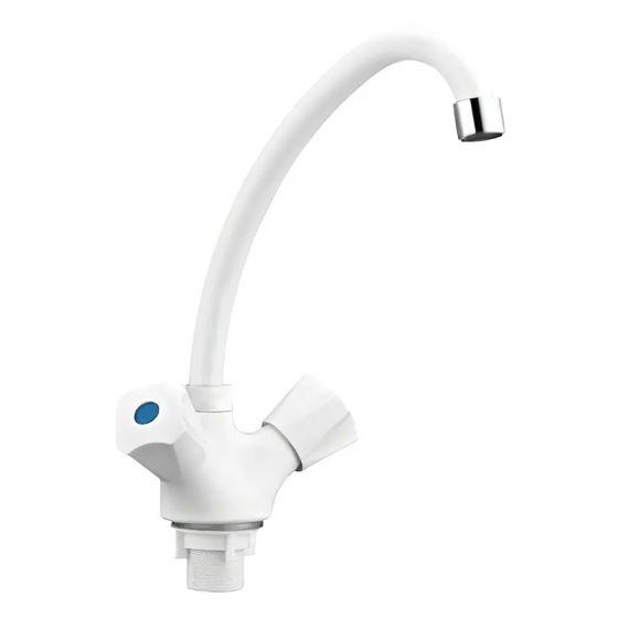Кухонный смеситель Plamix Omega-271 White с подводкой PM0610 Харьков