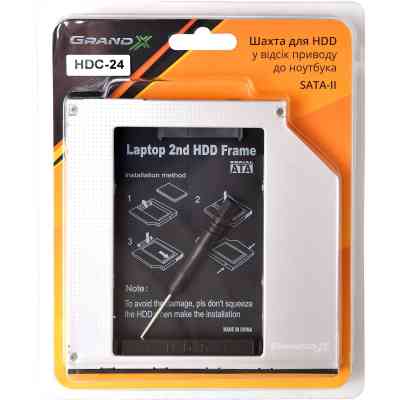 Фрейм-переходник Grand-X HDD 2.5'' to notebook 9.5 mm ODD SATA/mSATA (HDC-24) Винница