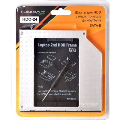 Фрейм-переходник Grand-X HDD 2.5'' to notebook 9.5 mm ODD SATA/mSATA (HDC-24) Винница - изображение 3