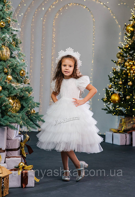 Платье Белое нарядное с блестками для девочки Кривой Рог - изображение 2