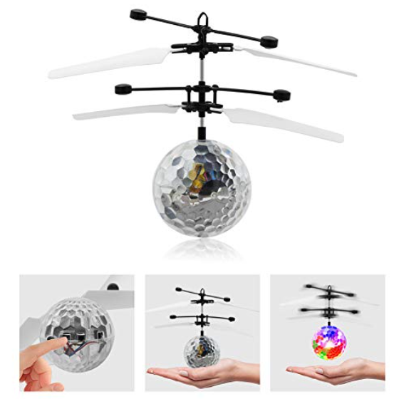 Літаючий мяч зі світлом індукційний usb 15 на 11 см прозорий коробка с дефектом Київ - фото 3