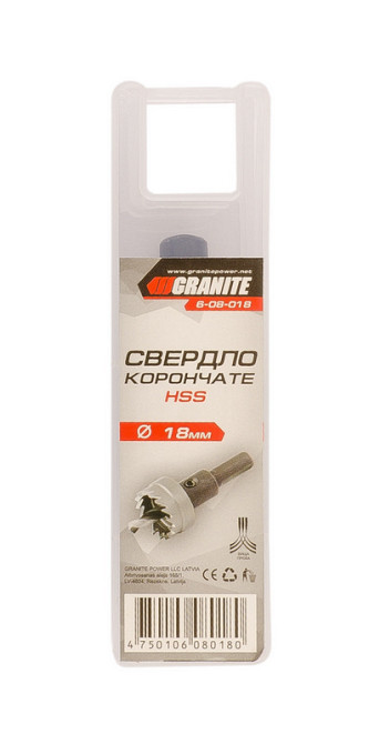 GRANITE Свердло корончасте GRANITE HSS 18 мм 6-08-018 Киев - изображение 2