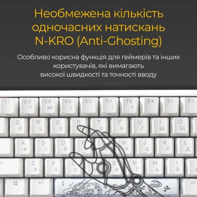 Клавіатура Ducky One 3 Mini Cherry MX Red RGB UA USB White (DKON2161ST-RUAPXPWWWSC1) Вінниця - фото 4