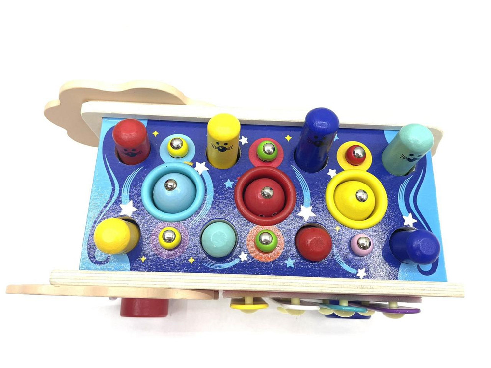 Ігровий центр 4FUN Game Club Wood ксилофон магнітна рибалка стукачка шестерні Лев Червоний (55202) Чернігів - фото 5