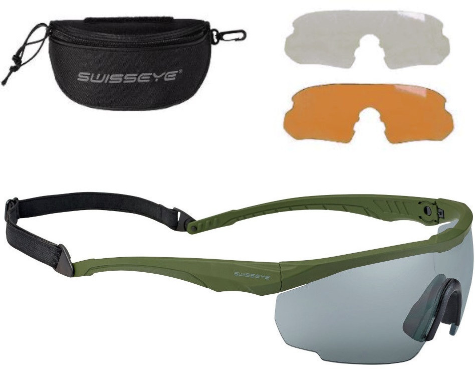 Балістичні Окуляри захисні з 2 змінними лінзами + чохол Swisseye "Blackhawk" (40423) Olive Нововолинськ - фото 1