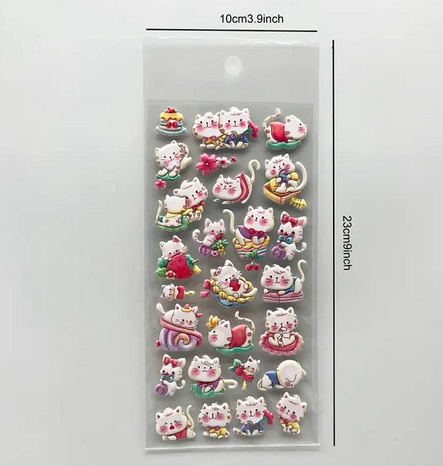 3D стикеры котики – 1 лист (цвет случайный) Киев - изображение 3