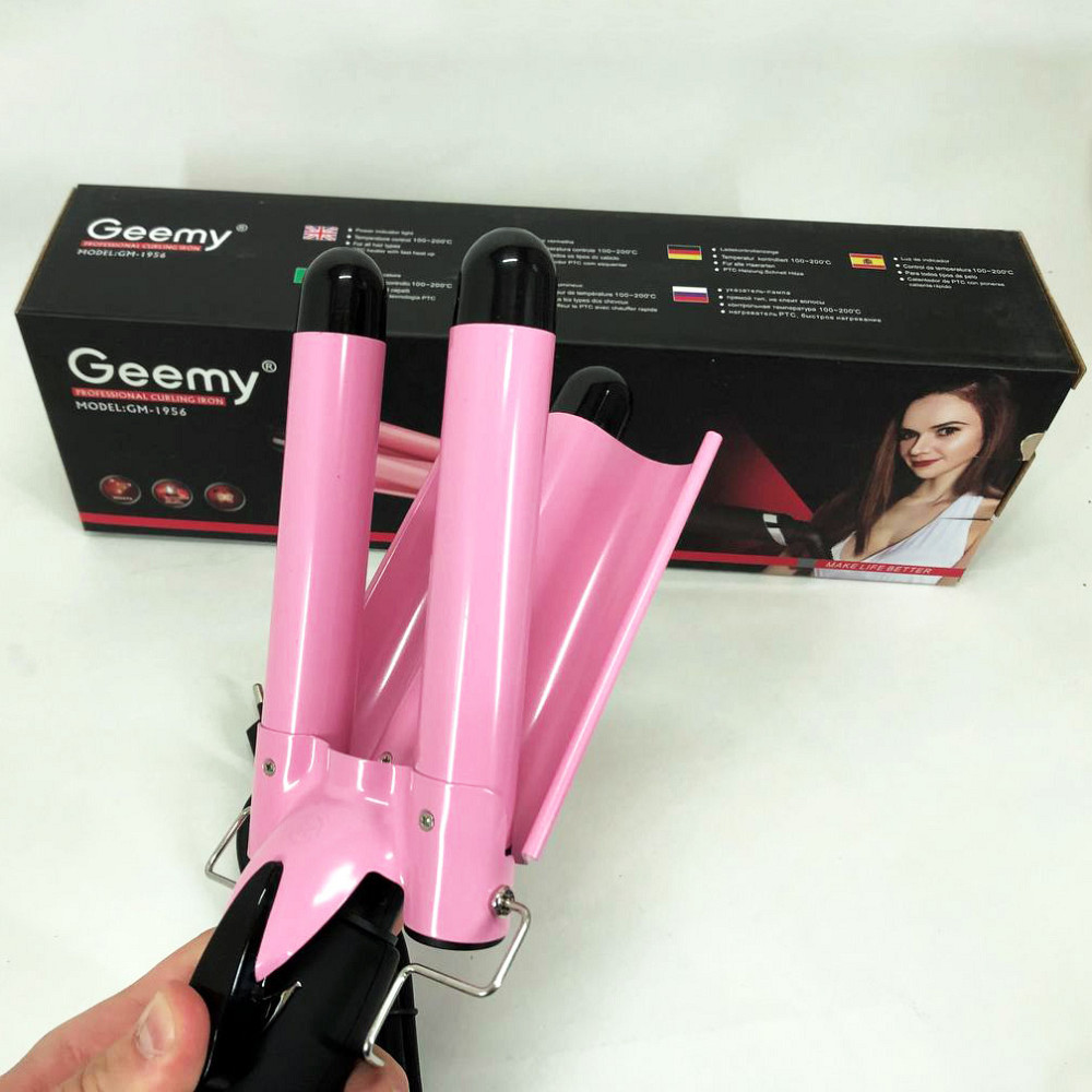 Багатофункціональні плойки для волосся GEMEI GM-1956-25 тройная Щипці для волосся об'ємної зачіски TD-18 Львів - фото 1