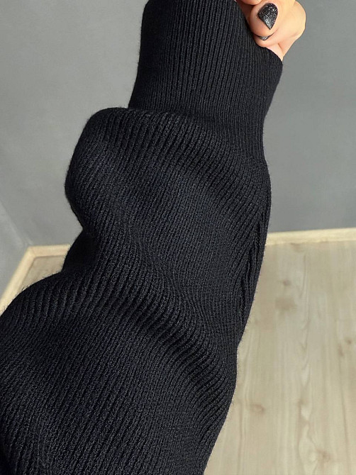 Костюм жіночий Joy one 382 вʼязаний брюки з кофтою на блискавці чорний, чорний, one size Київ - фото 9