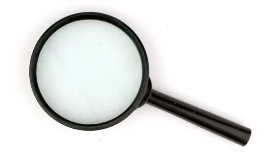 Лупа d-100 мм 3-х кратна скляна лінза широка рамка пластикова оправа (2*10,5*19,5см) Одеса