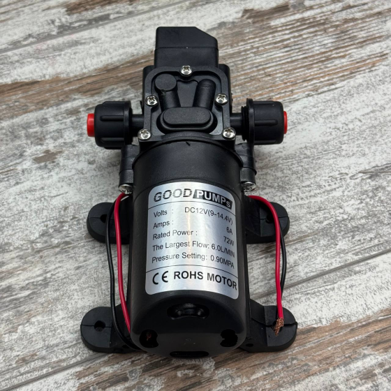 Насос водяной мембранный 12В 6л/мин 72Вт 130psi, насос высокого давления для воды Киев