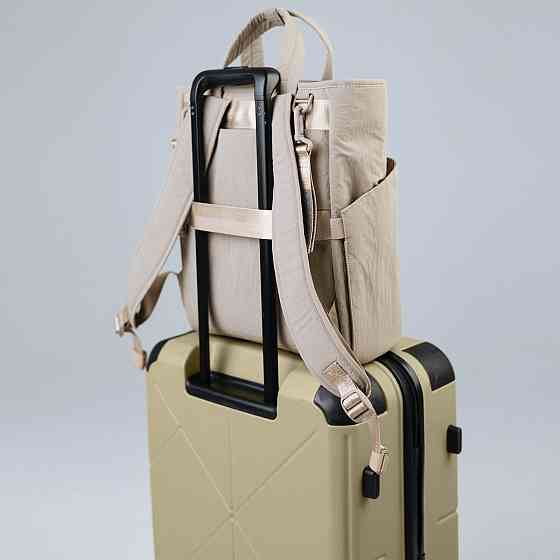 Сумка-рюкзак для мами Чорна Бежевий Київ