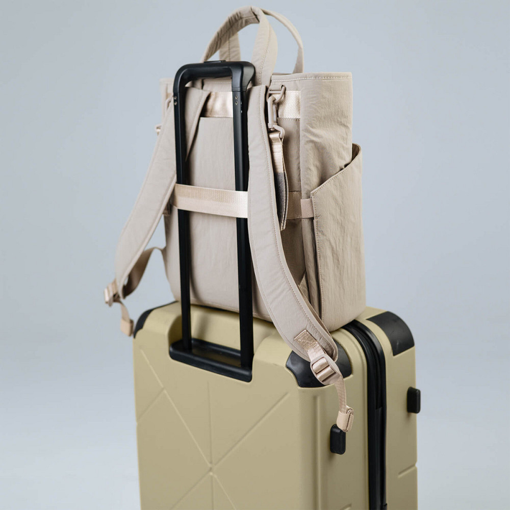 Сумка-рюкзак для мами Чорна Бежевий Київ - фото 2