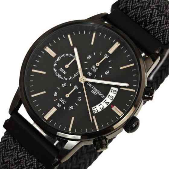 Годинник чоловічий наручний MegaLith Super Nylon (2 ремінці) Чорний Вінниця