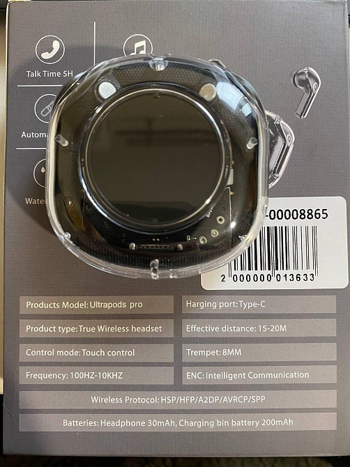 Бездротові навушники TWS Ultrapods Pro з дисплеєм на кейсі та кабелем USB Type-C Одеса - фото 6