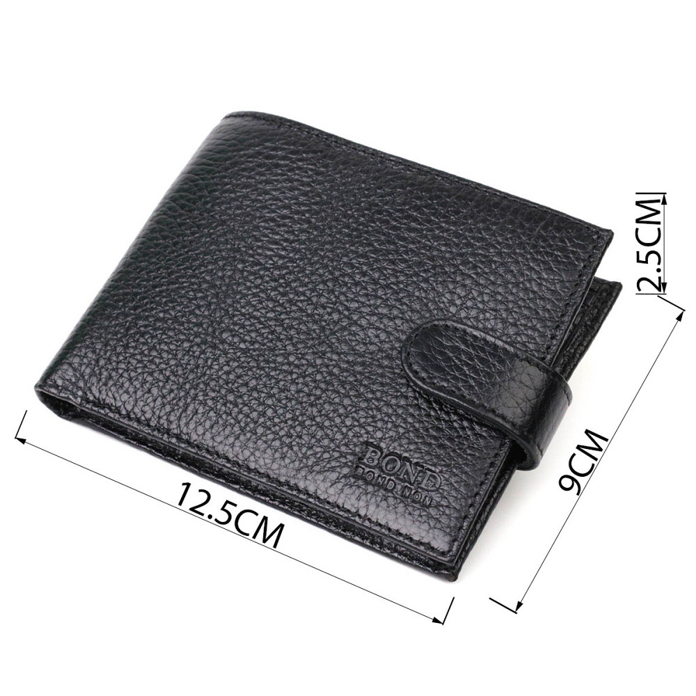 Бумажник для мужчин из натуральной кожи BOND 21994 Черный Киев - изображение 3