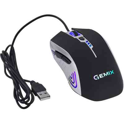 Мишка Gemix W100 USB Black/Gray + ігрова поверхня (W100Combo) Вінниця