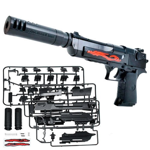 Детский конструктор пистолет на пульках Desert Eagle, игрушечный набор с глушителем DIY Киев - изображение 1