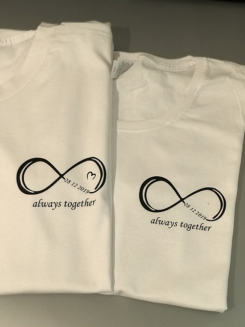 Парні футболки для закоханих хлопця і дівчини — always together з датами річини Чернівці - фото 2