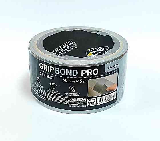 Стрічка армована MASTERTOOL GripBond Pro Strong t 70°C 50 мм×5 м сіра 77-2505 Коломыя