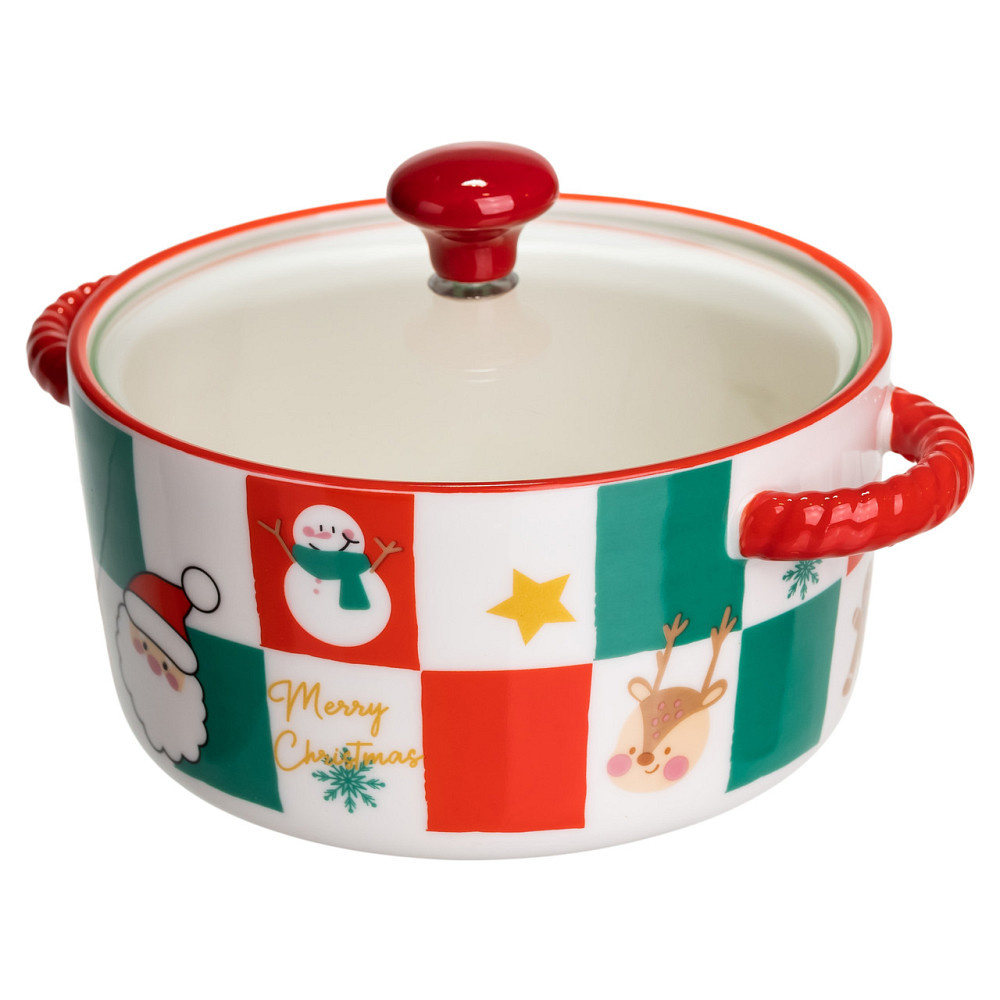 Супниця порцелянова Christmas новорічна 800 (мл) з кришкою Yiwu FM-CS-9C Коломия - фото 2