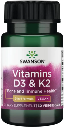 Витамин Д3 К2 Swanson Vitamins D3 & K2 2000 Iu & 75mcg 60 vcaps Киев