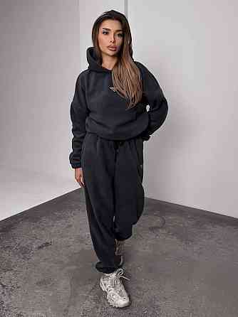 Женский теплый костюм, из флис полара S-M, Графит Одесса