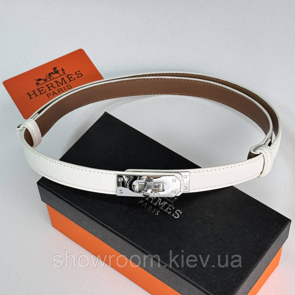 Женский кожаный ремень Hermes Гермес (280-2) белый Киев - изображение 1