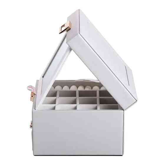 Скринька для прикрас з еко шкіри 2 яруси органайзер для ювелірних виробів HP-5-2G Київ