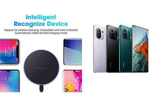 Бездротовий зарядний пристрій Copper до 30W для Samsung Galaxy S20, S20 FE, S20+, S20 Ultra, USB-C, LED Київ