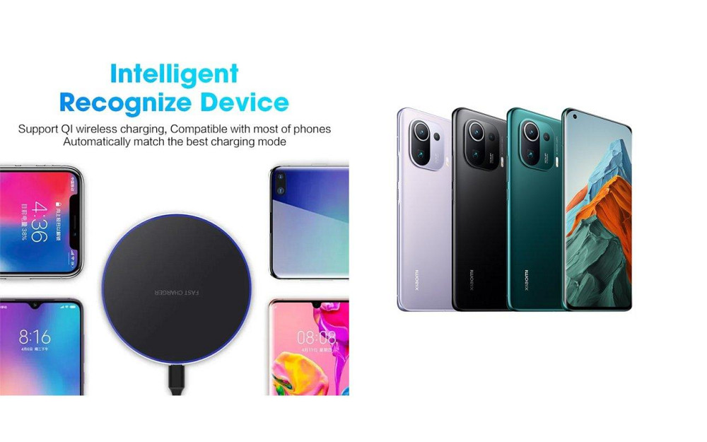 Бездротовий зарядний пристрій Copper до 30W для Samsung Galaxy S20, S20 FE, S20+, S20 Ultra, USB-C, LED Київ - фото 4
