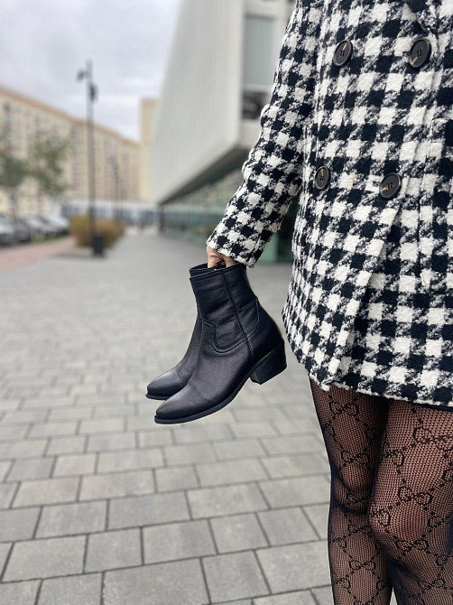 SANTINI Черевики жіночі SANTINI чорні натуральна шкіра висота 15см каблук 5см (10144111) Коломия - фото 4