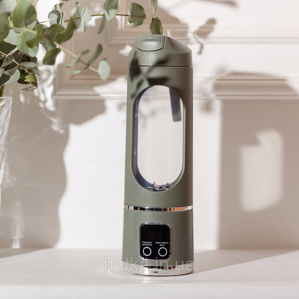 Портативний блендер для смузі на акумуляторі 450 мл блендер пляшка 25 Вт USB Зелений Київ - фото 7