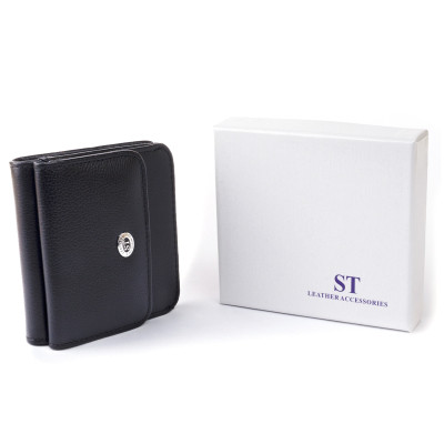 Кошелек ST Leather На кнопке Черный (19232) Винница - изображение 8