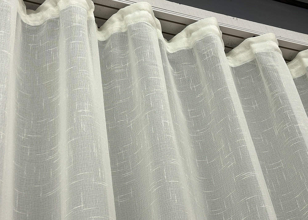 Тюль льон з мереживом колір молочний з золотистим 1805т Київ - фото 7