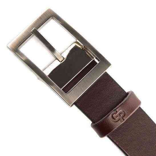 Надійний шкіряний італійський ремінь Коричневий (GRANDE PELLE) Київ