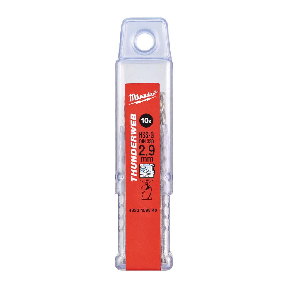 Свердло по металу THUNDERWEB HSS-G MILWAUKEE DIN338, діаметр 2,9х61х33мм, (10шт), пластикова коробка Одеса - фото 1