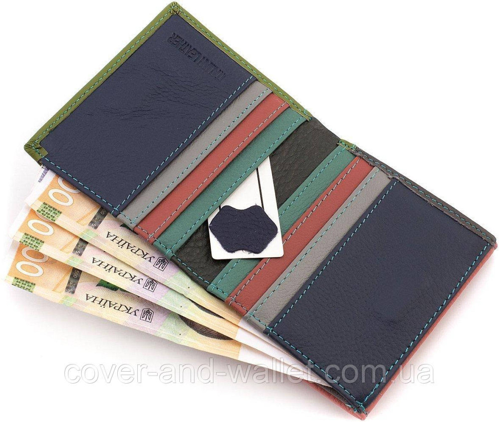 Разноцветный женский кошелек маленького размера с отделом для монет ST 219 Красный Киев - изображение 5