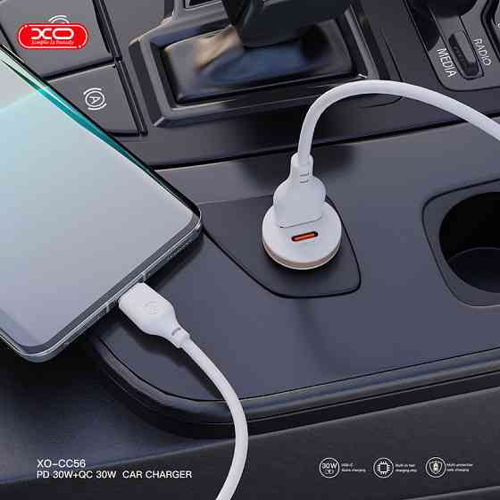 Автомобільний зарядний пристрій XO CC56 Plastic mini 30W+ Type-c кабель білий Львів