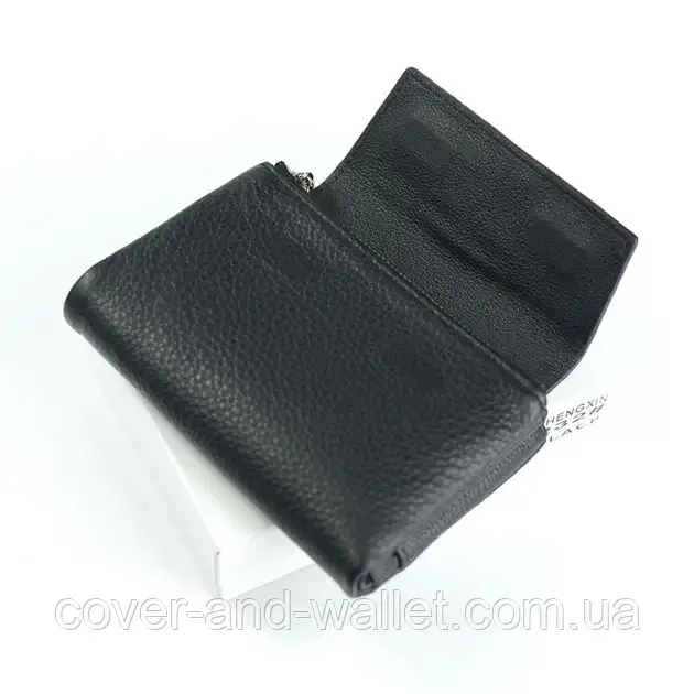 Стильний жіночий шкіряний гаманець чорного кольору невеликого розміру Helen Verde 232 Київ - фото 11