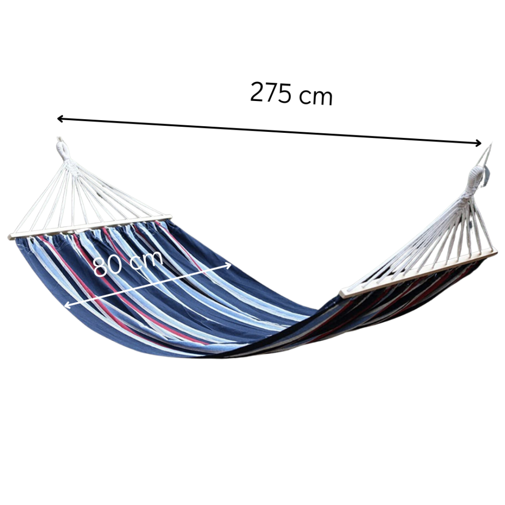 Гамак гавайський Jumi Garden тканинний з планкою синій із червоним Киев - изображение 4