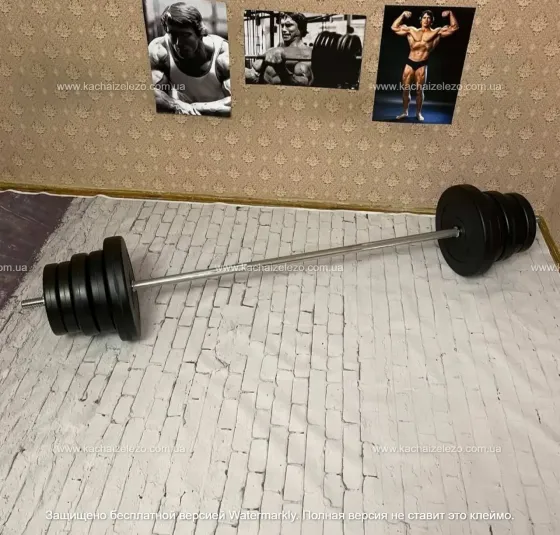 Скамейка для жима универсальная ReadMeBlack + штанга 75 кг Гантели, гири, штанги и диски АВС пластик комплект Киев