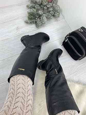 Maxi Сапоги женские Maxi черные натуральная кожа высота 38 см обхват голени 36-39 см размер 36 Коломия