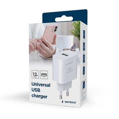 Зарядное устройство Gembird 1xUSB-A 5V/2.4A (12W) white (TA-UC-1A12-01) Винница - изображение 7
