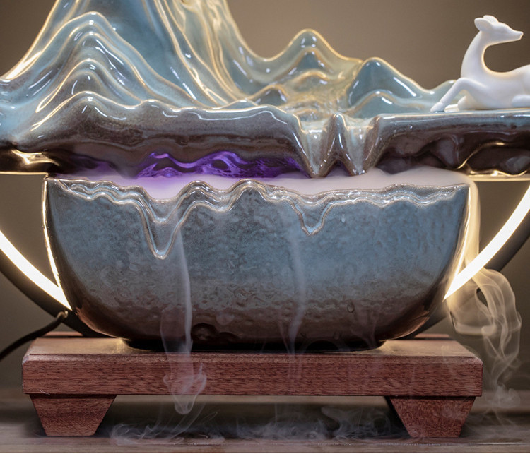 Декоративный водопад 42х42 см, фонтан, увлажнитель воздуха, подставка для конусов, светильник 5в1!! Кременчуг - изображение 7