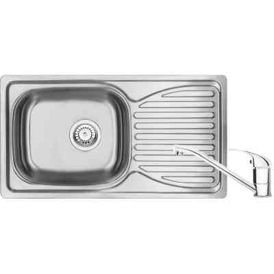 Мойка кухонная Deante Doppio, сталева мийка ZEN_0113 + змішувач BYU_060M, сатін (ZENA0113) Вінниця