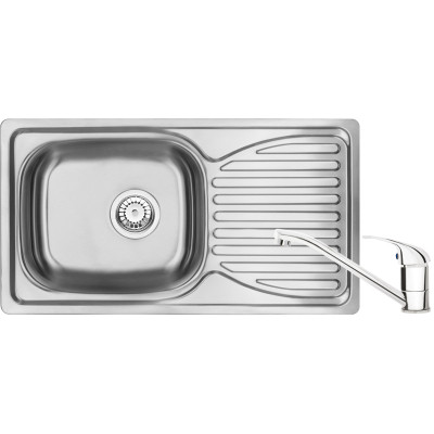 Мойка кухонная Deante Doppio, сталева мийка ZEN_0113 + змішувач BYU_060M, сатін (ZENA0113) Вінниця - фото 1