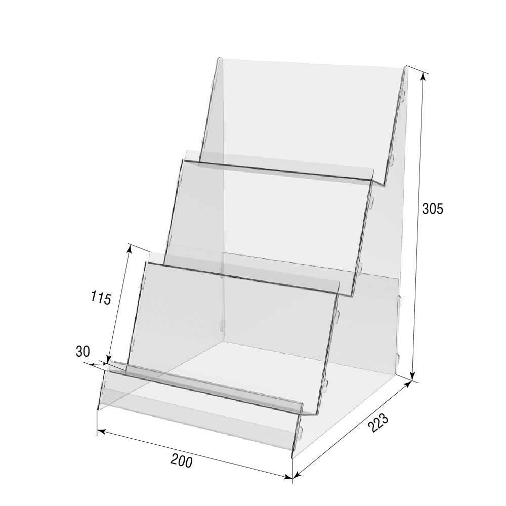 Подставка EKOSTAR под товар 3х ярусная 200х223х305 Киев - изображение 3